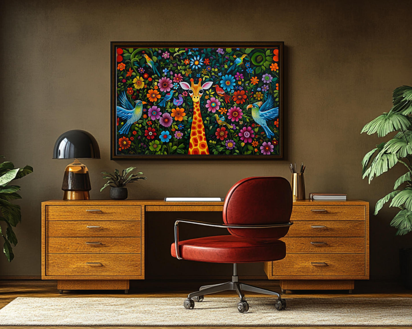 Black Art Giraffe Print African American Wall Decor