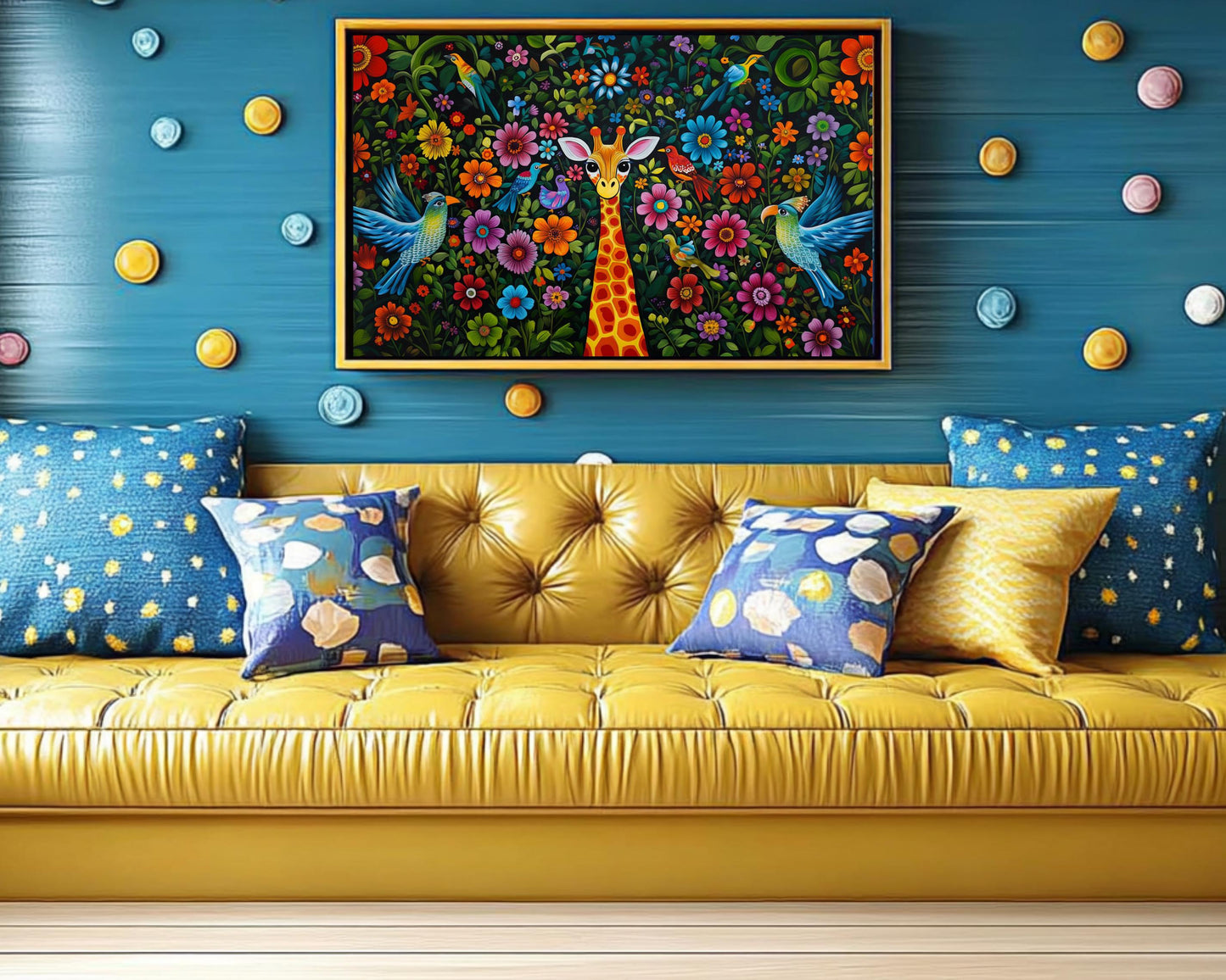 Black Art Giraffe Print African American Wall Decor