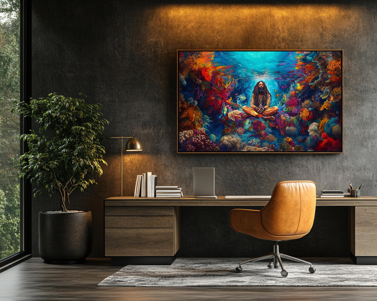 Rasta Meditation Black Art Afrocentric Caribbean Wall Decor