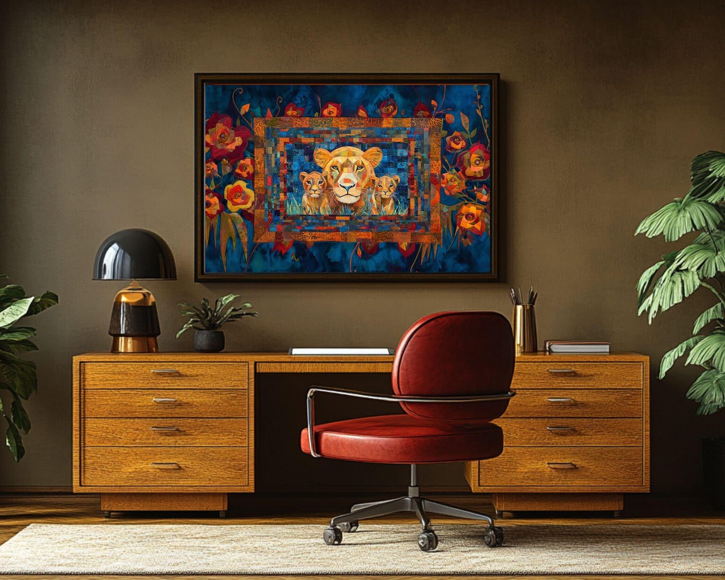 Lion Family Black Art African American Wall Art