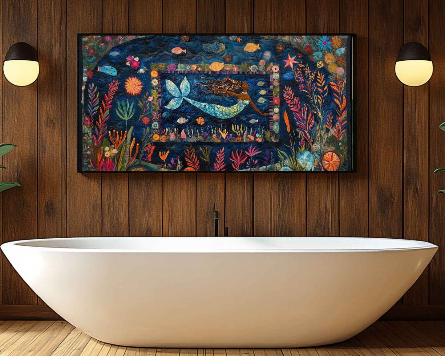 Colorful Mermaid Black Art African American Wall Art Canvas