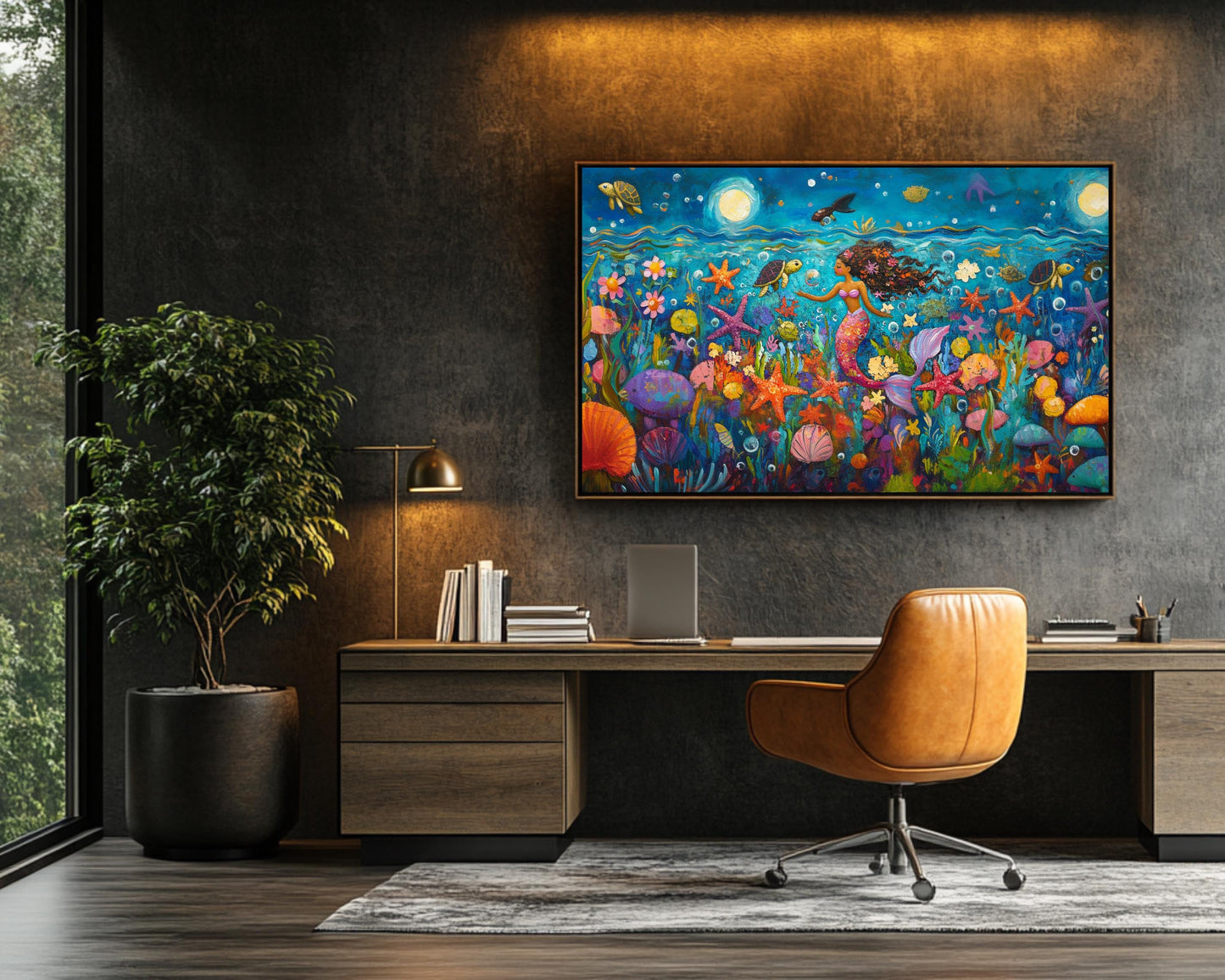 Black Mermaid African American Wall Art Canvas Print
