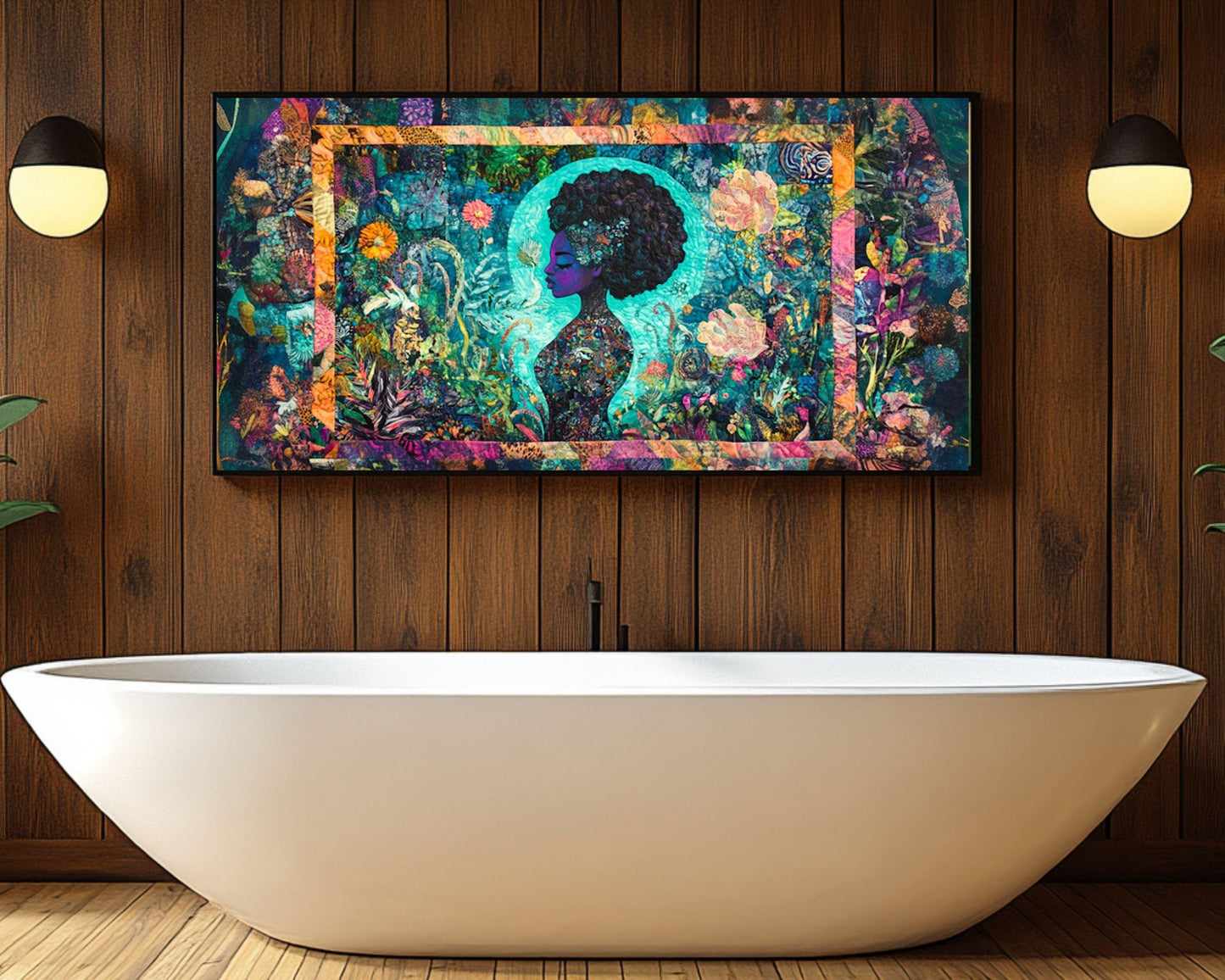 Vibrant Black Art African American Wall Art Floral Canvas