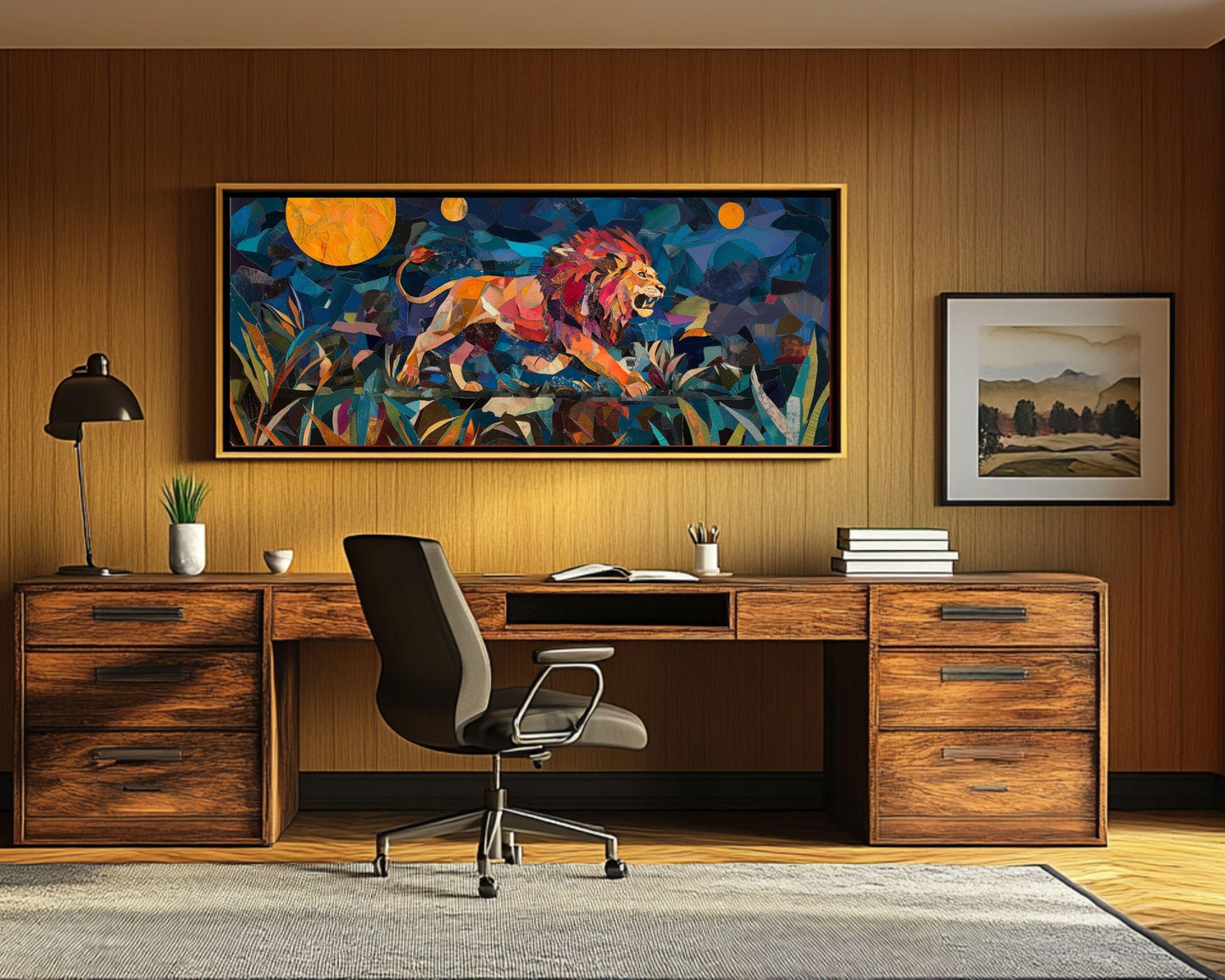 African Lion Canvas Print Vibrant Wildlife Wall Art