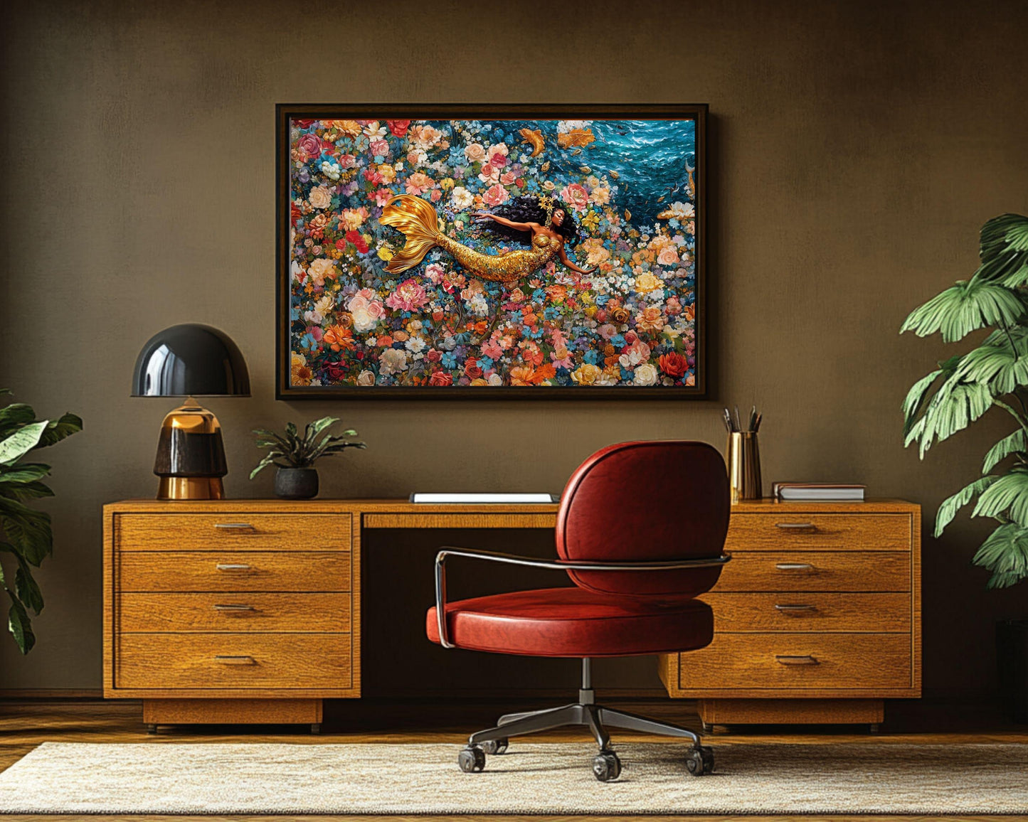 African American Wall Art Black Mermaid