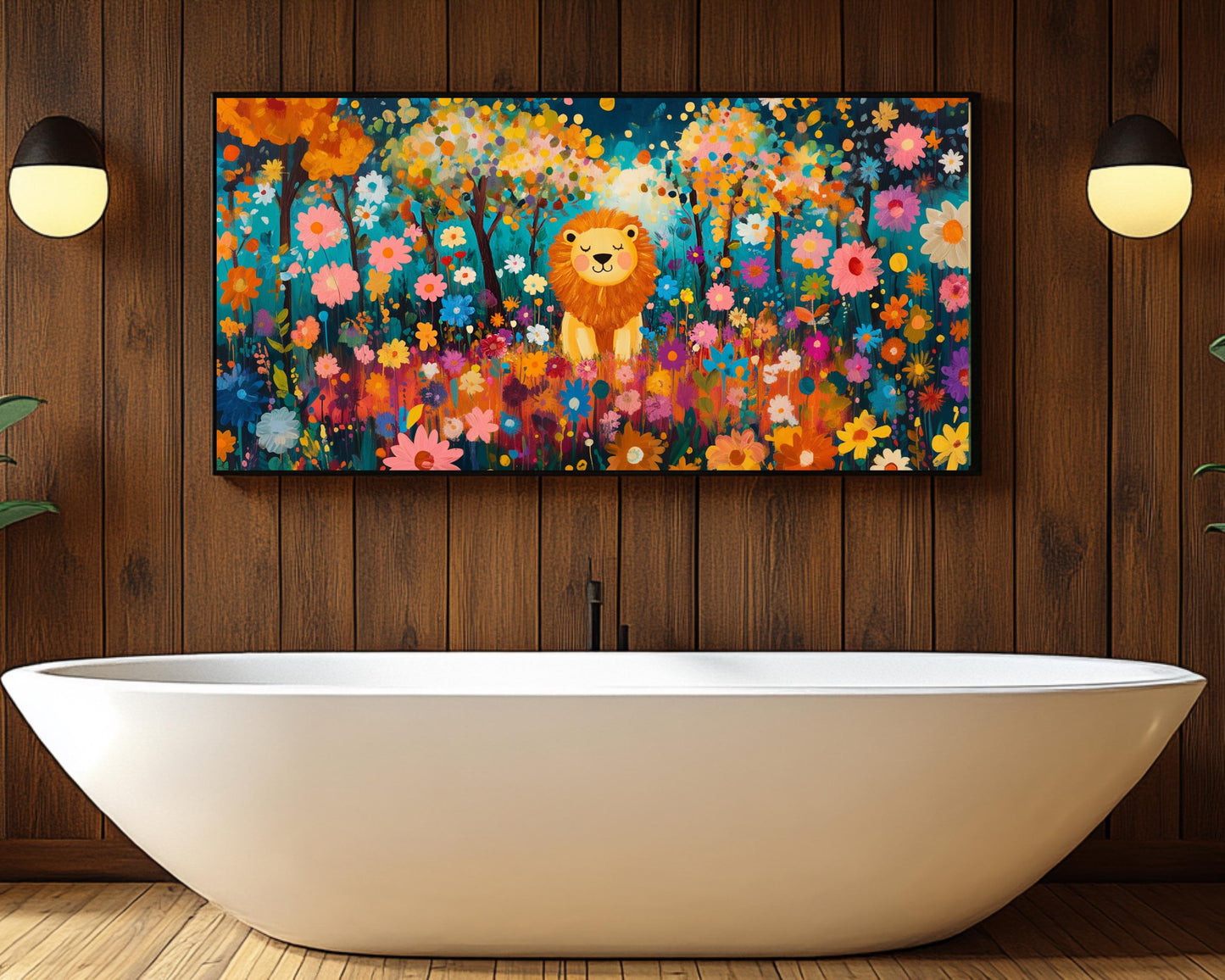 Black Art Lion Canvas African American Wall Decor