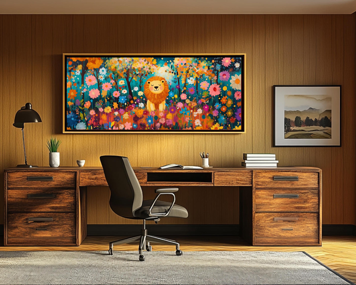 Black Art Lion Canvas African American Wall Decor