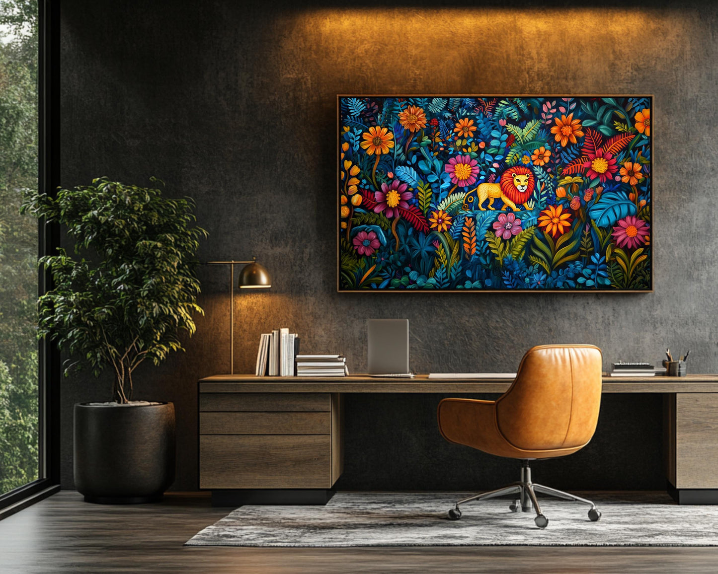 Bold Lion Black Wall Art Afrocentric African American Print