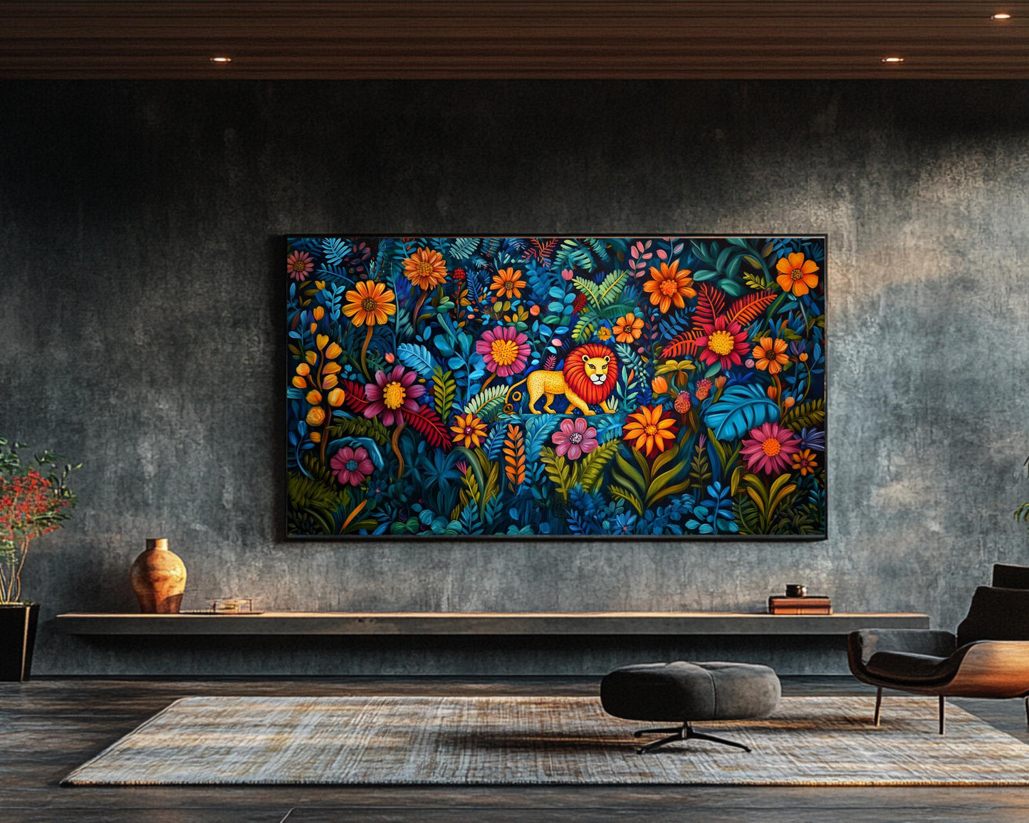 Bold Lion Black Wall Art Afrocentric African American Print