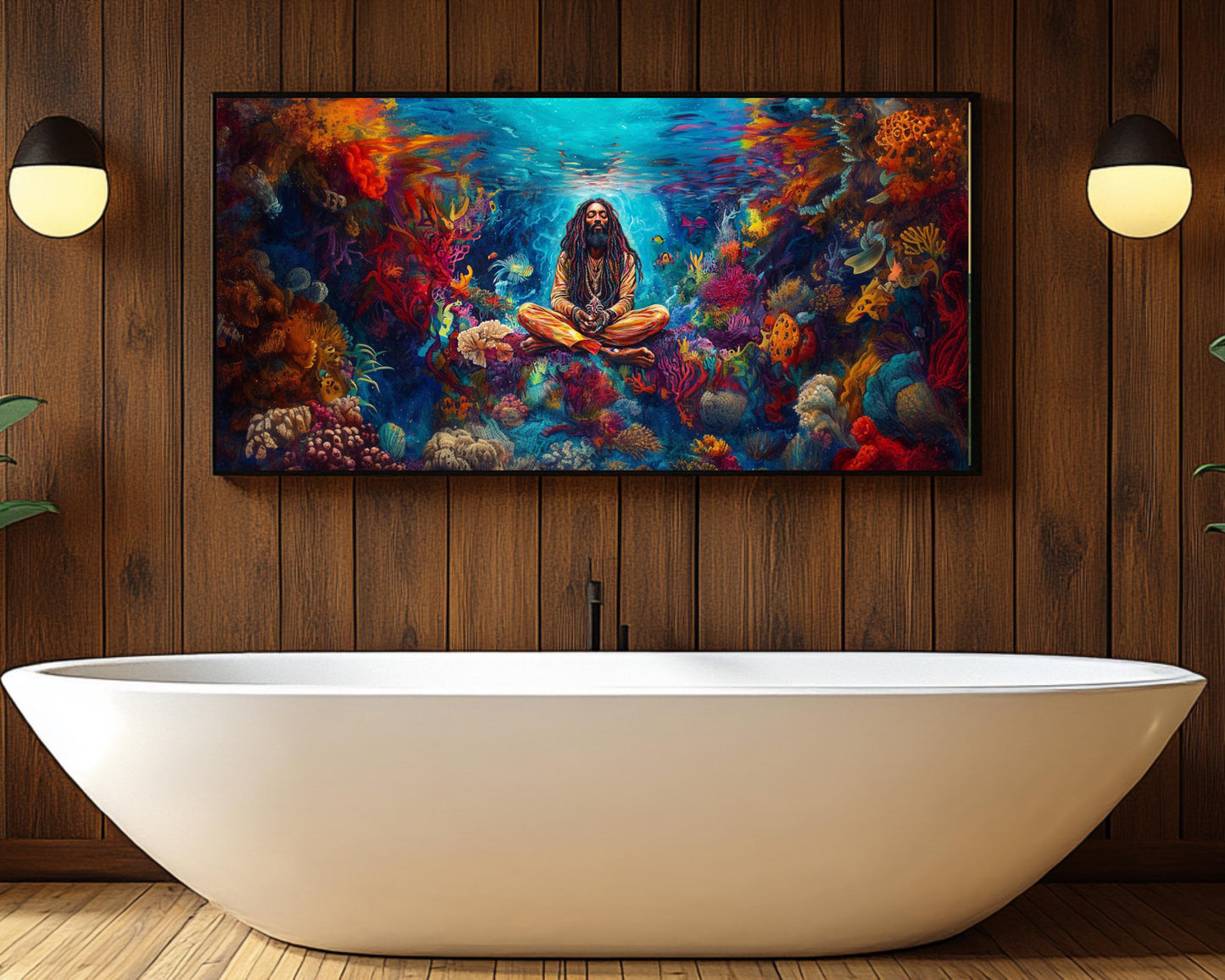 Rasta Meditation Black Art Afrocentric Caribbean Wall Decor