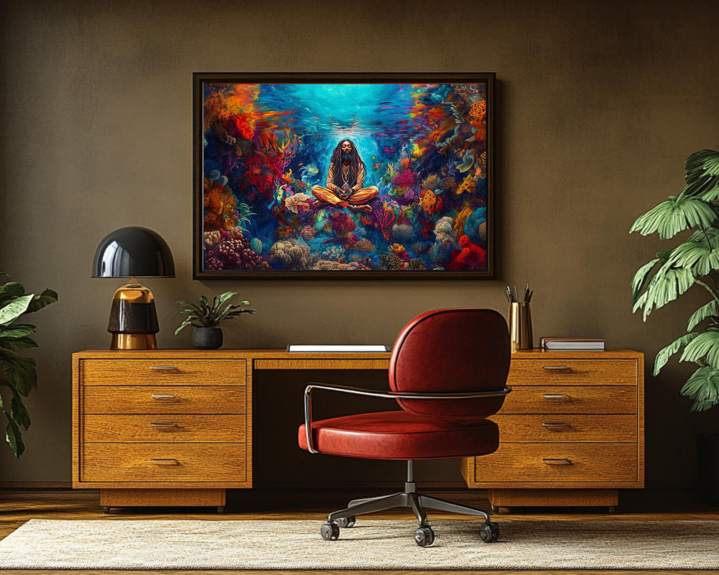 Rasta Meditation Black Art Afrocentric Caribbean Wall Decor