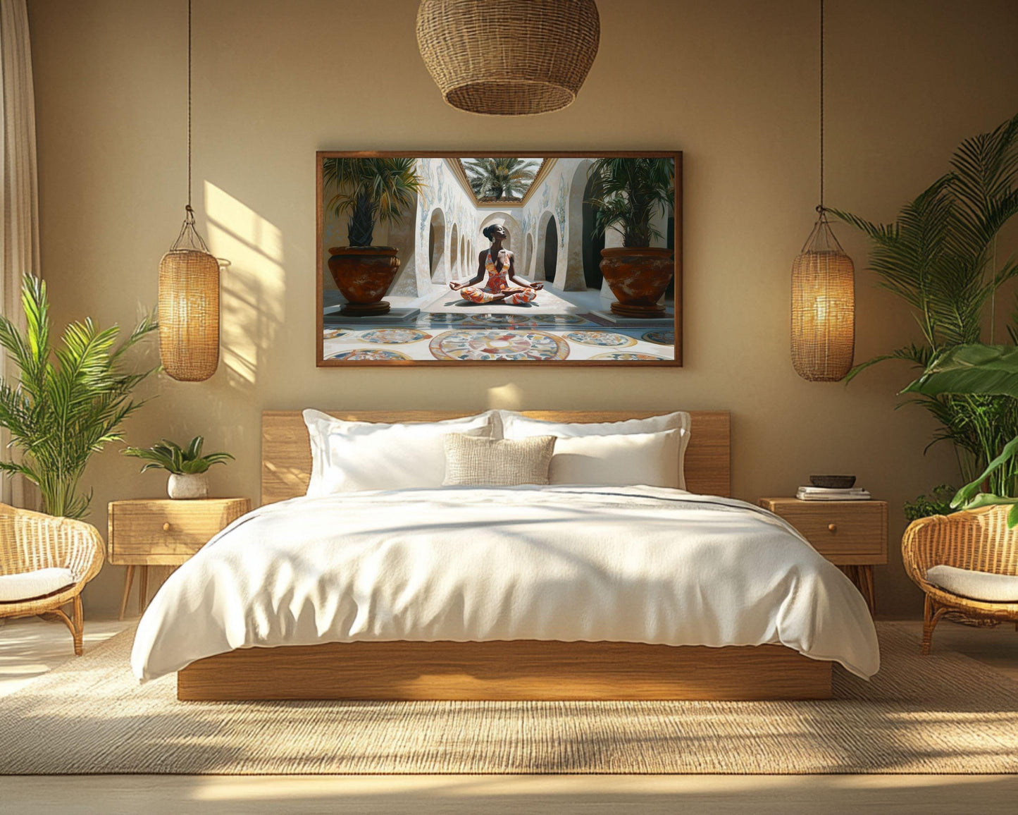 Regal Black Woman Meditation African American Wall Art