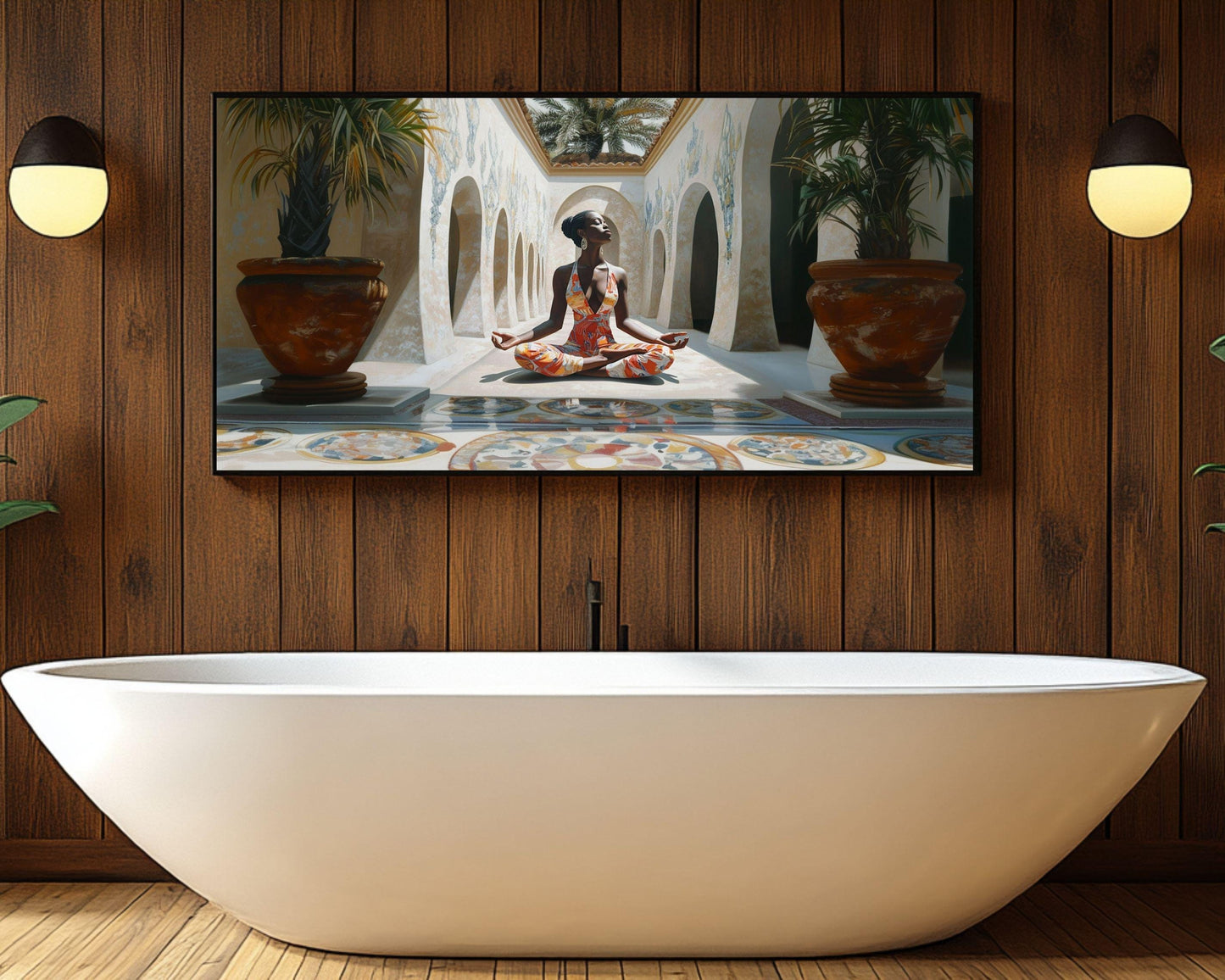 Regal Black Woman Meditation African American Wall Art