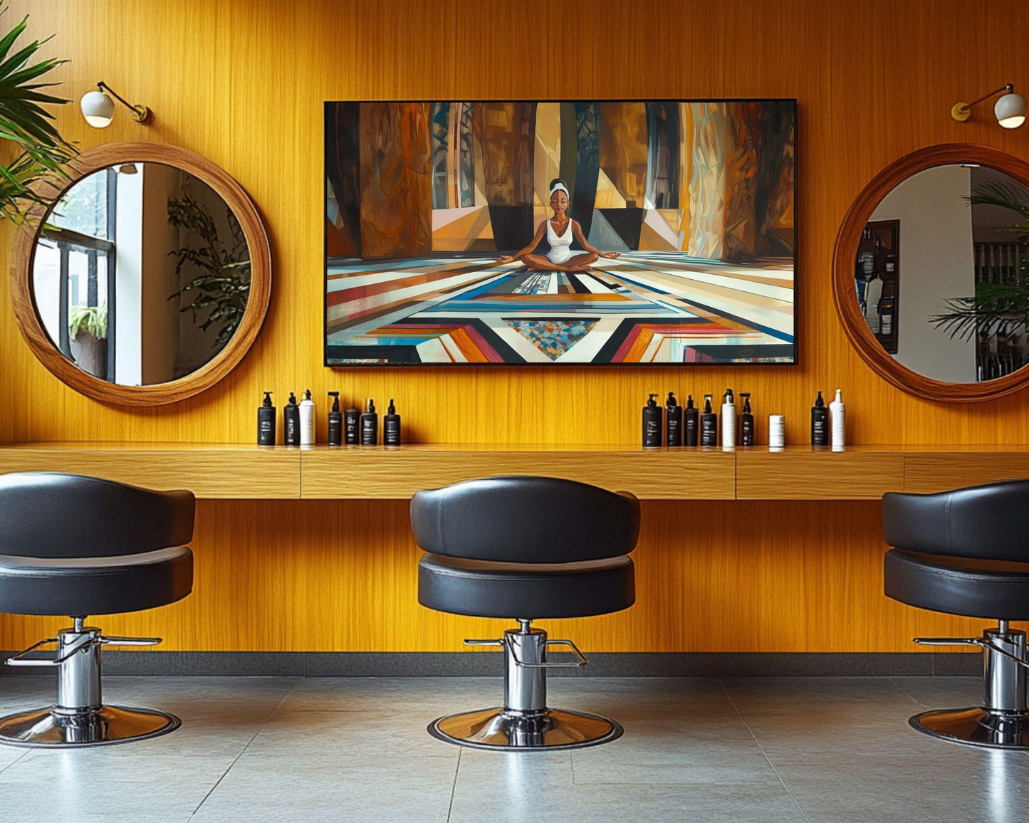 Meditative Black Woman African American Abstract Wall Art
