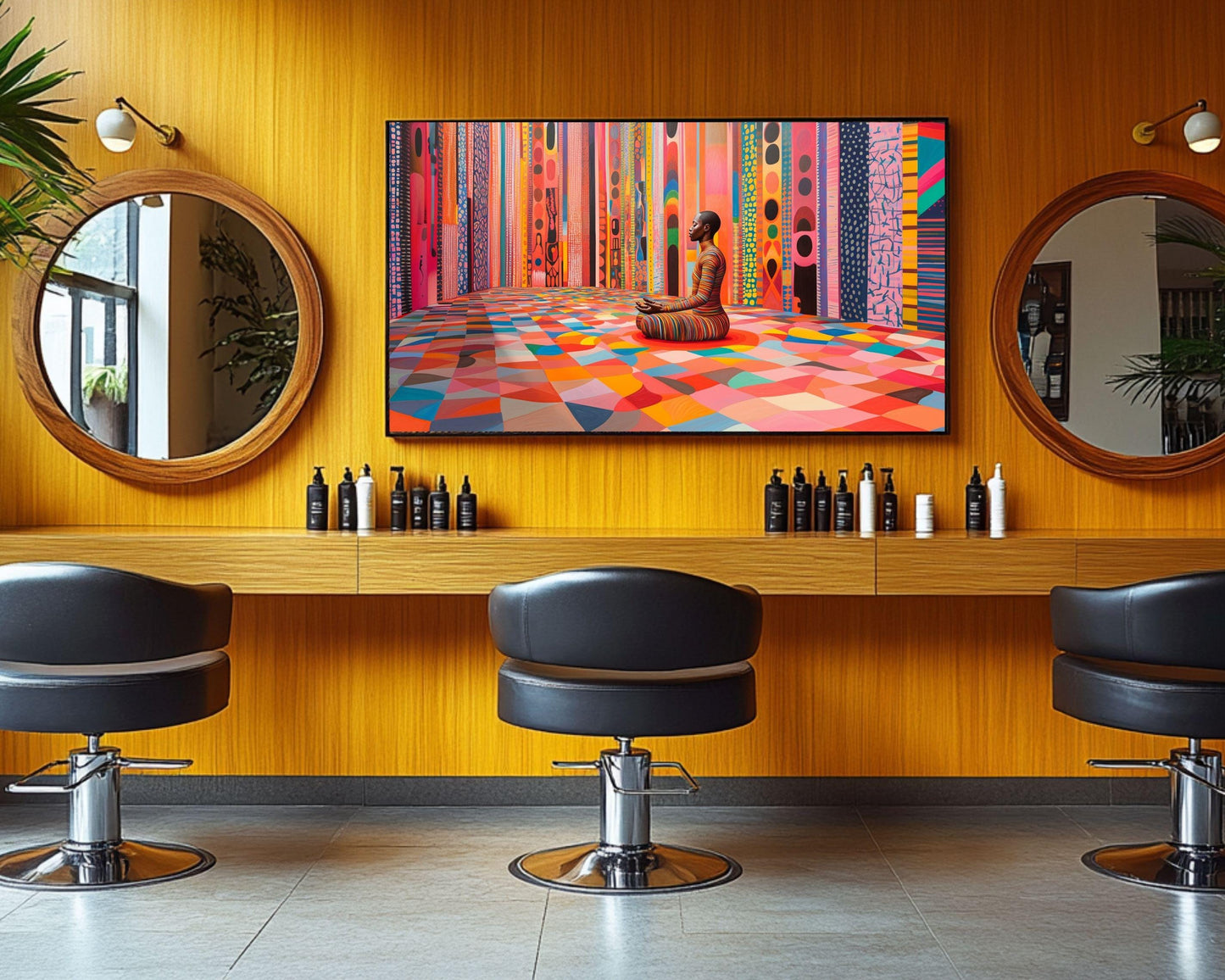Meditative Black Man African American Abstract Wall Art