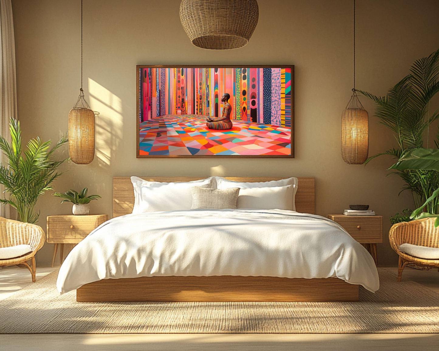 Meditative Black Man African American Abstract Wall Art