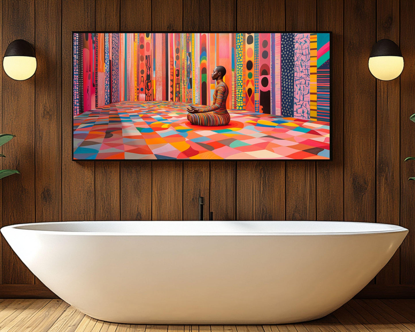 Meditative Black Man African American Abstract Wall Art