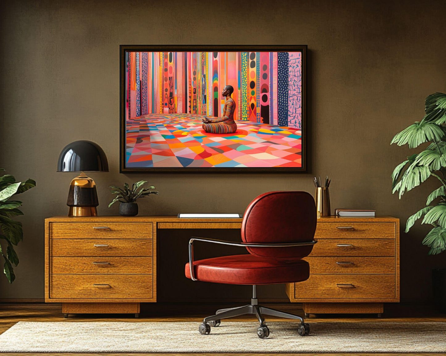 Meditative Black Man African American Abstract Wall Art