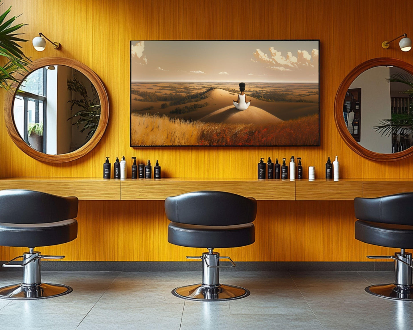 Meditative Black Woman African American Landscape Wall Art