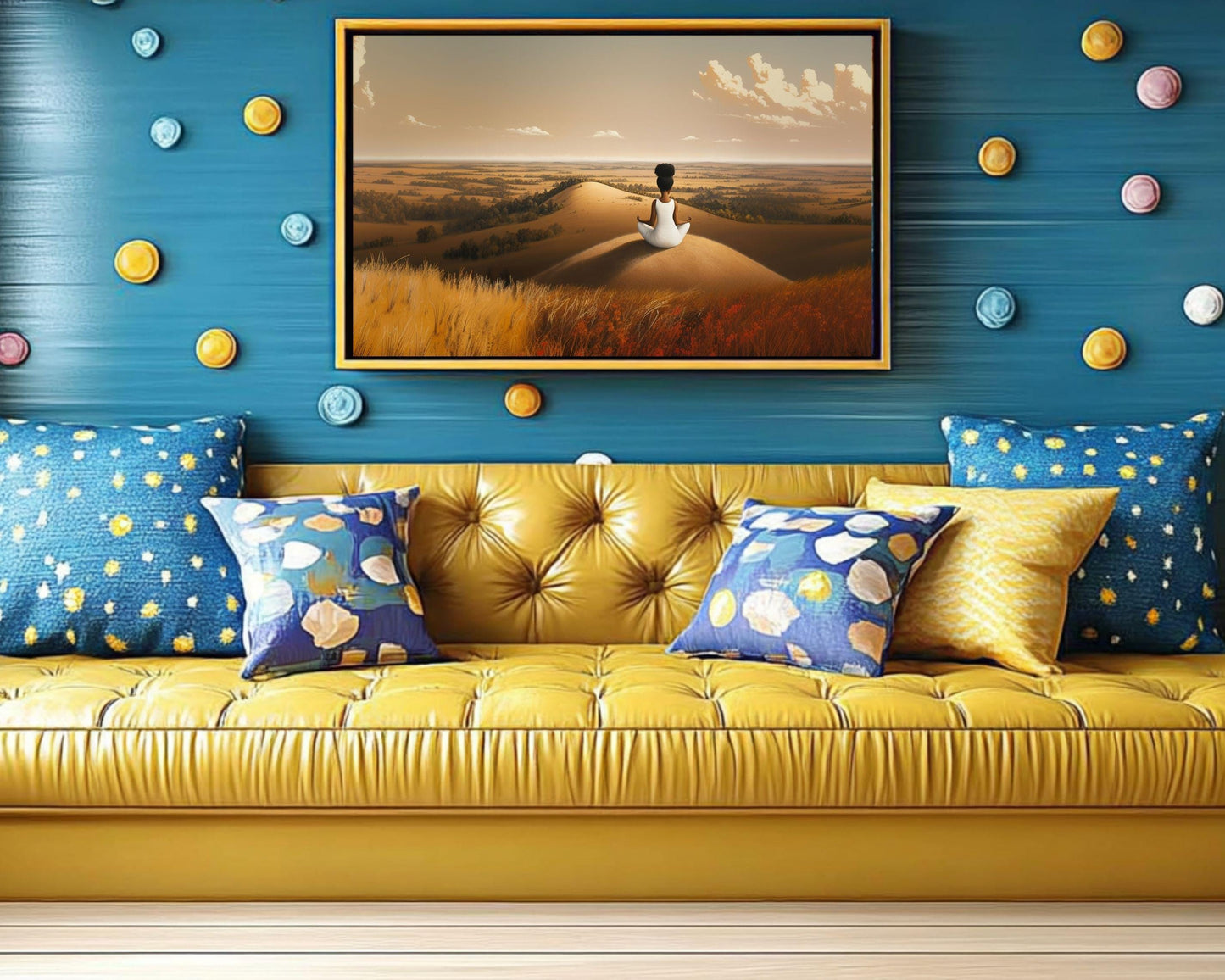 Meditative Black Woman African American Landscape Wall Art
