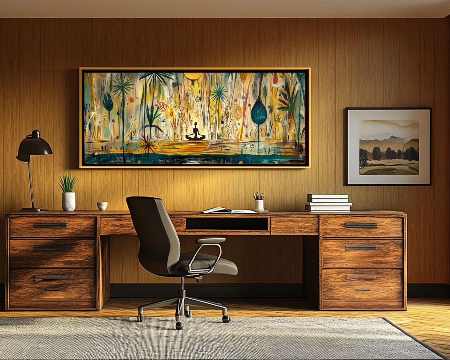 Meditative Silhouette Abstract African American Wall Art