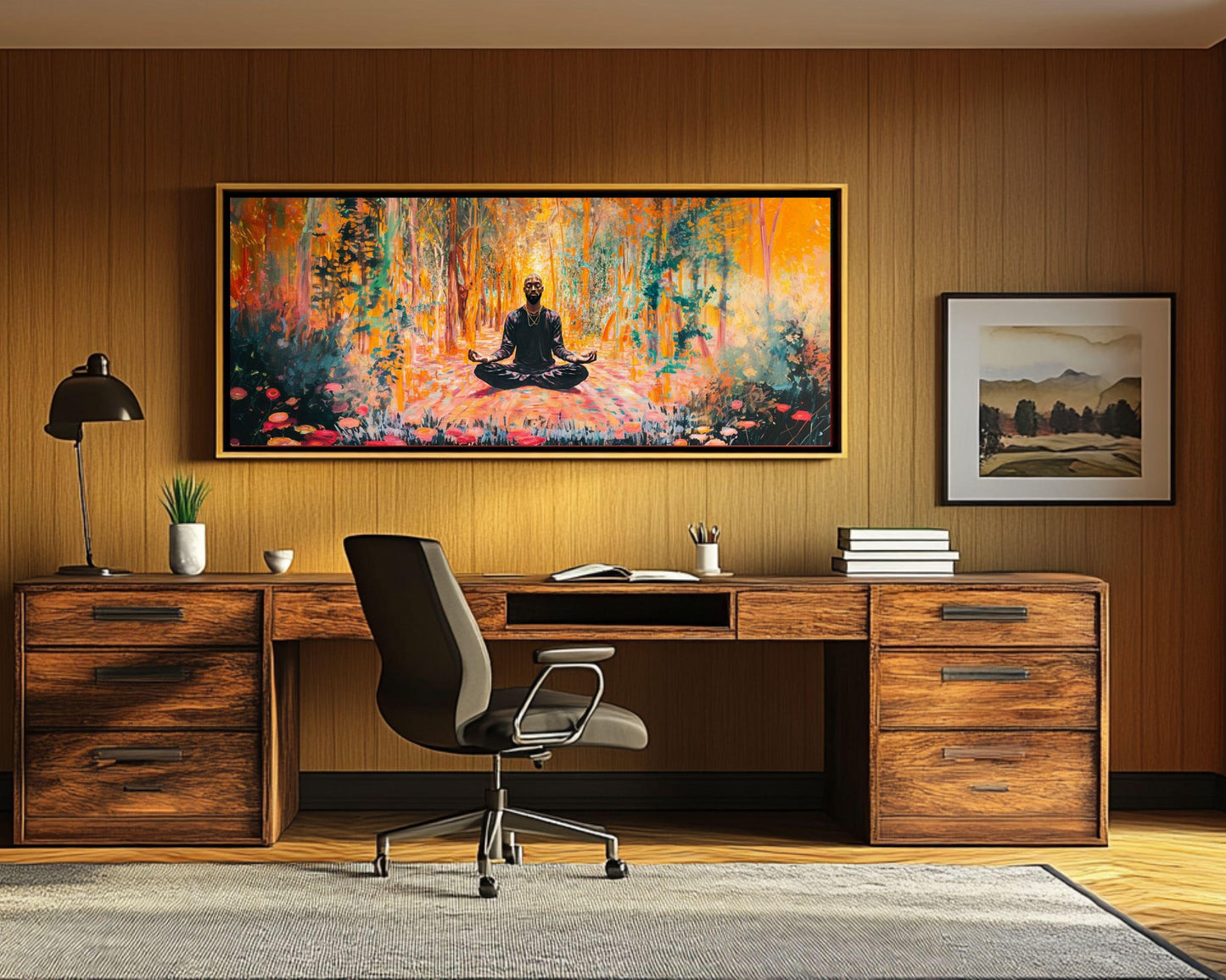 Meditative Black Man African American Wall Art Canvas