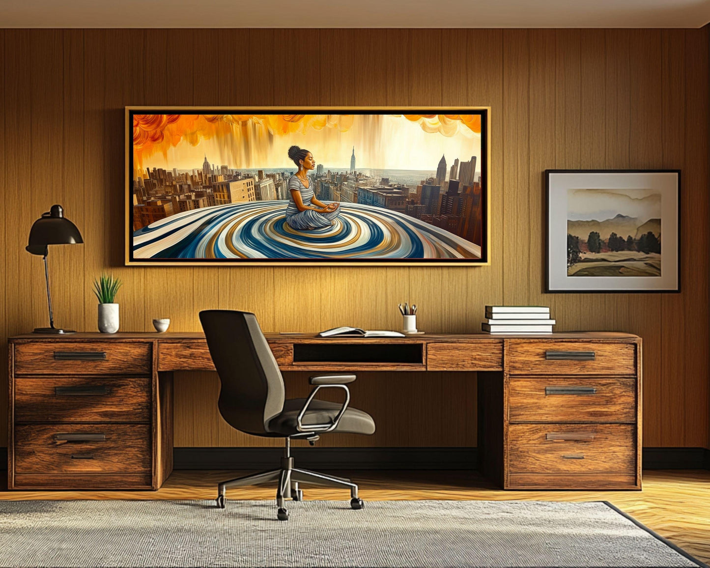 Meditative Black Woman Urban Abstract African American Wall Art
