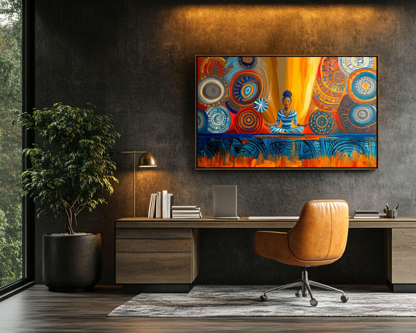 Meditative Black Woman African American Wall Art Canvas
