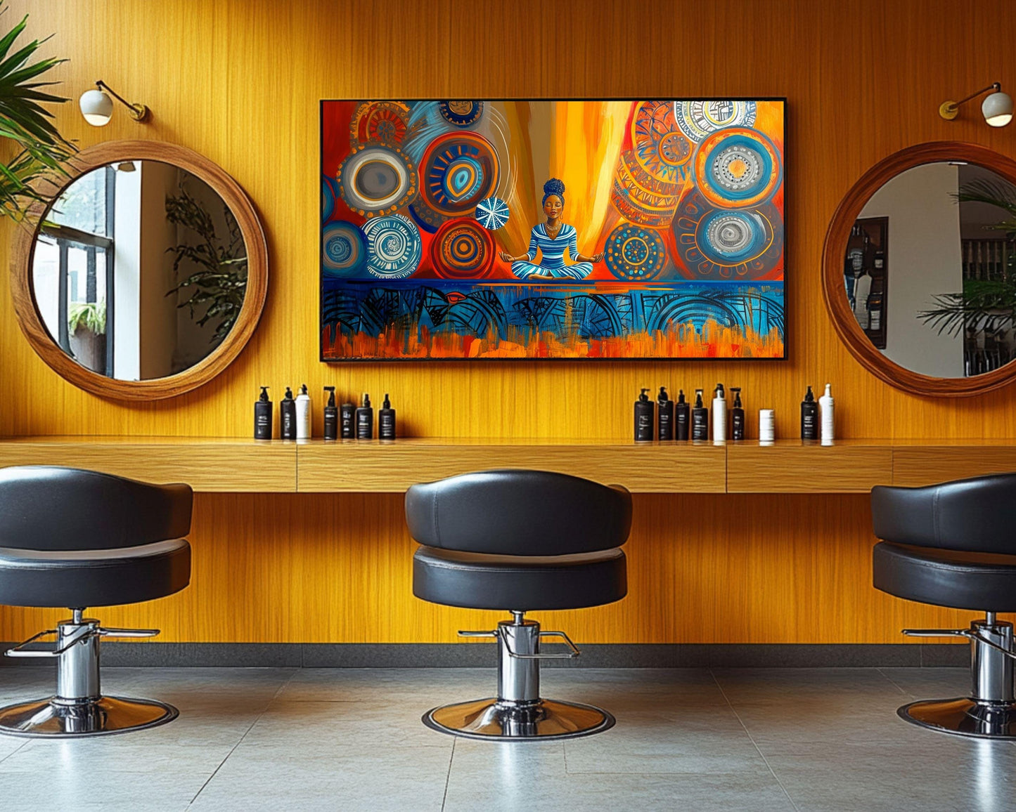 Meditative Black Woman African American Wall Art Canvas