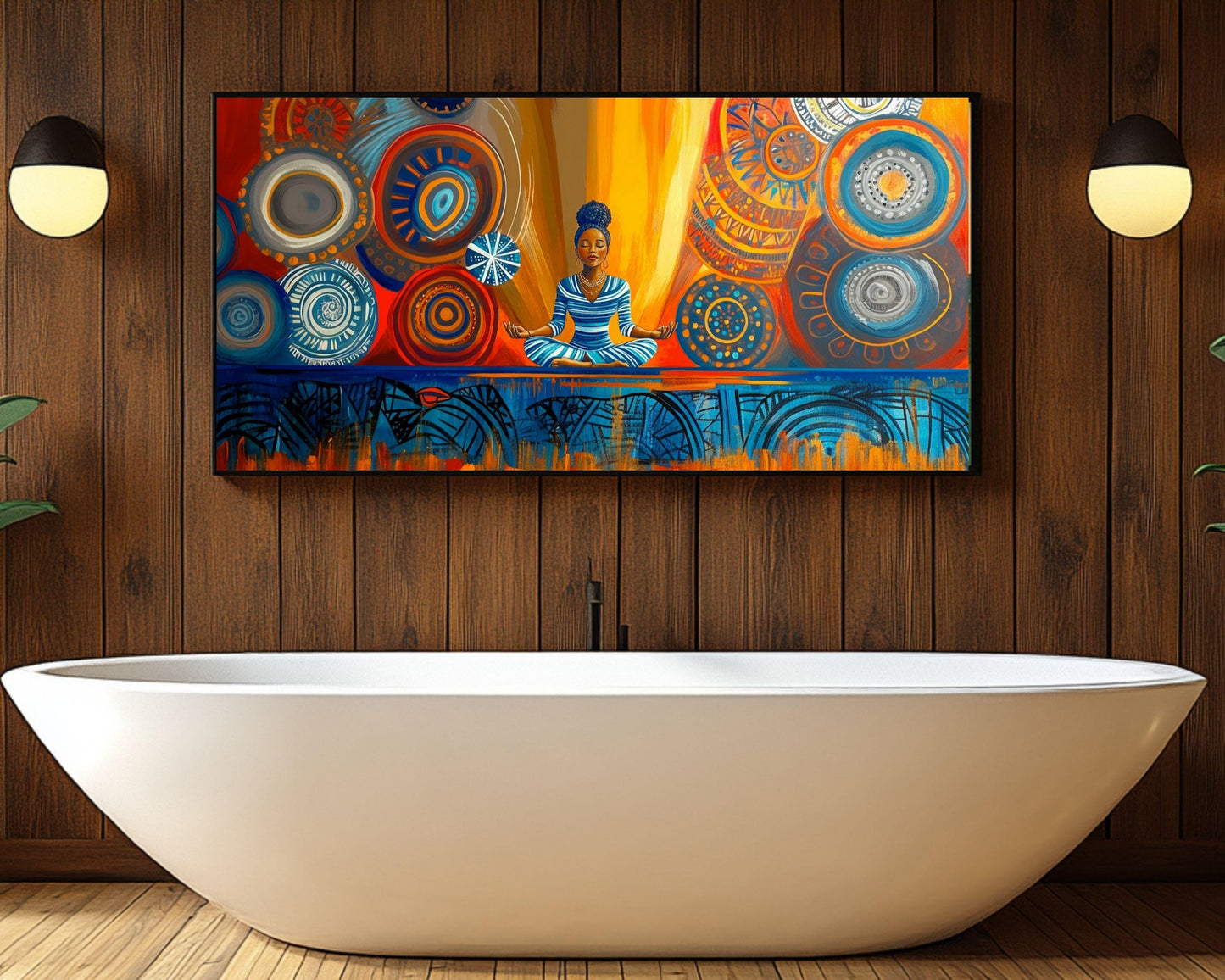 Meditative Black Woman African American Wall Art Canvas