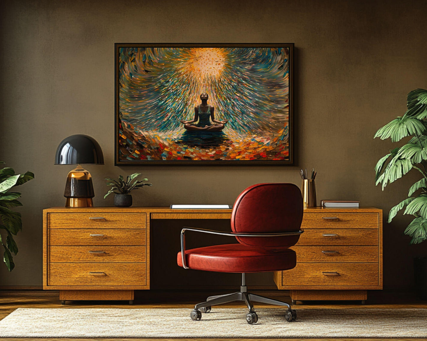 Black Woman Meditation Canvas Art African American Decor
