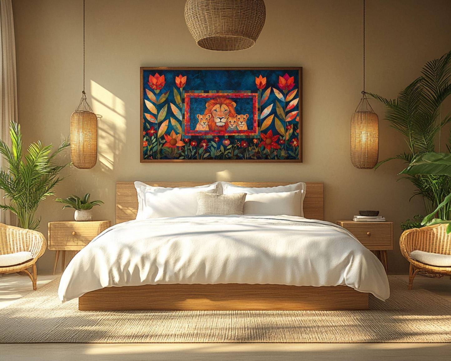 Lion Family Strength African American Wall Art
