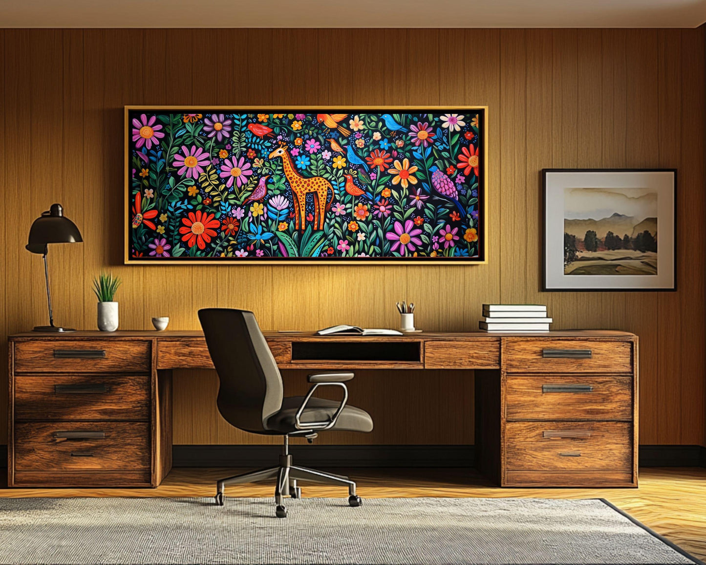 Giraffe Haitian Folk Art Black Artwork African American Wall Art