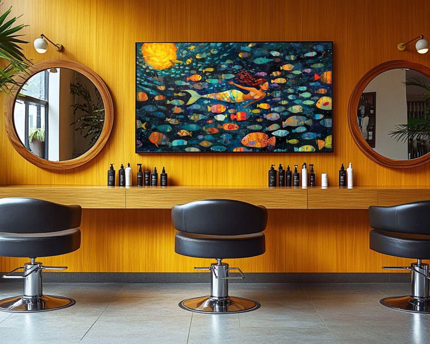 African American Wall Art Folk Art Mermaid Canvas