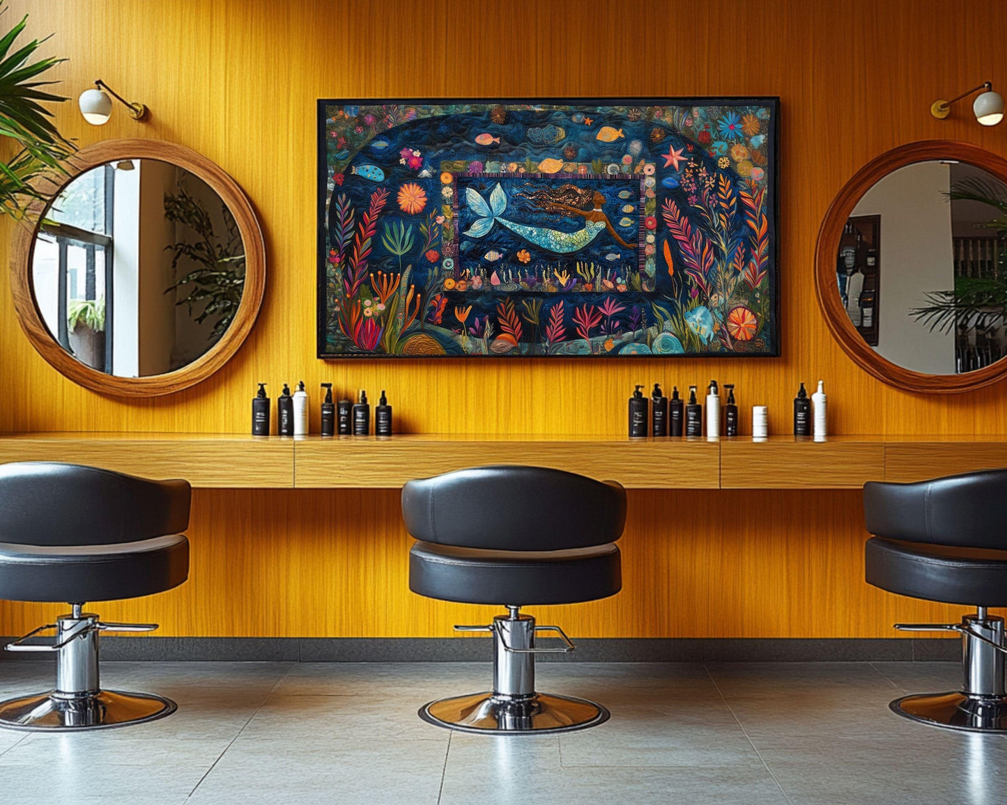 Colorful Mermaid Black Art African American Wall Art Canvas