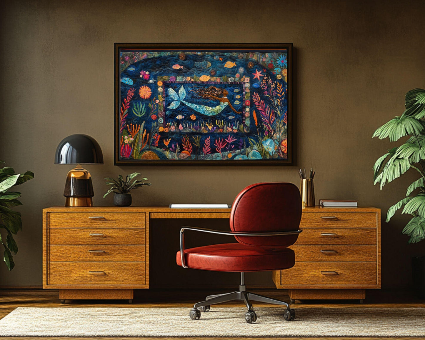 Colorful Mermaid Black Art African American Wall Art Canvas