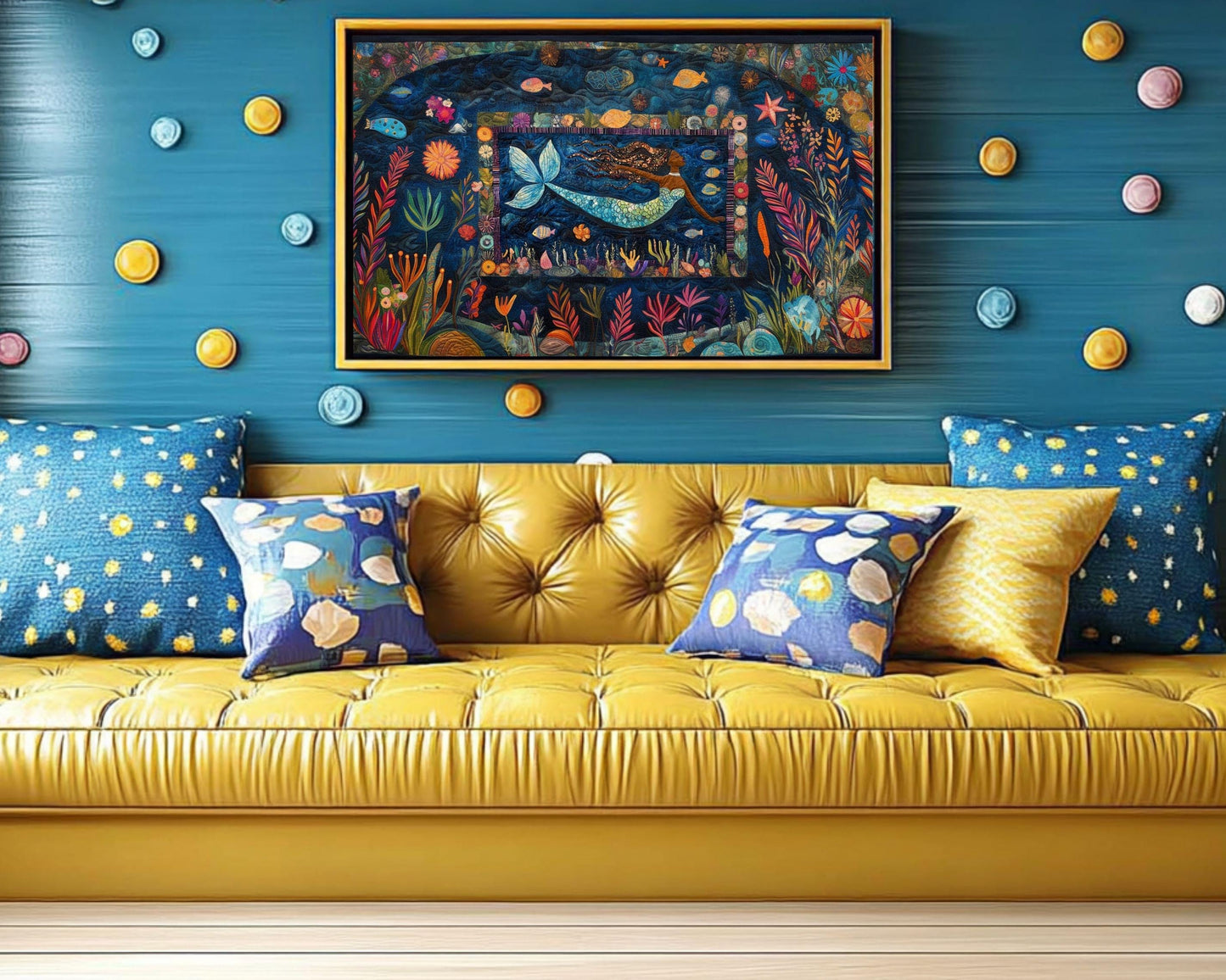 Colorful Mermaid Black Art African American Wall Art Canvas