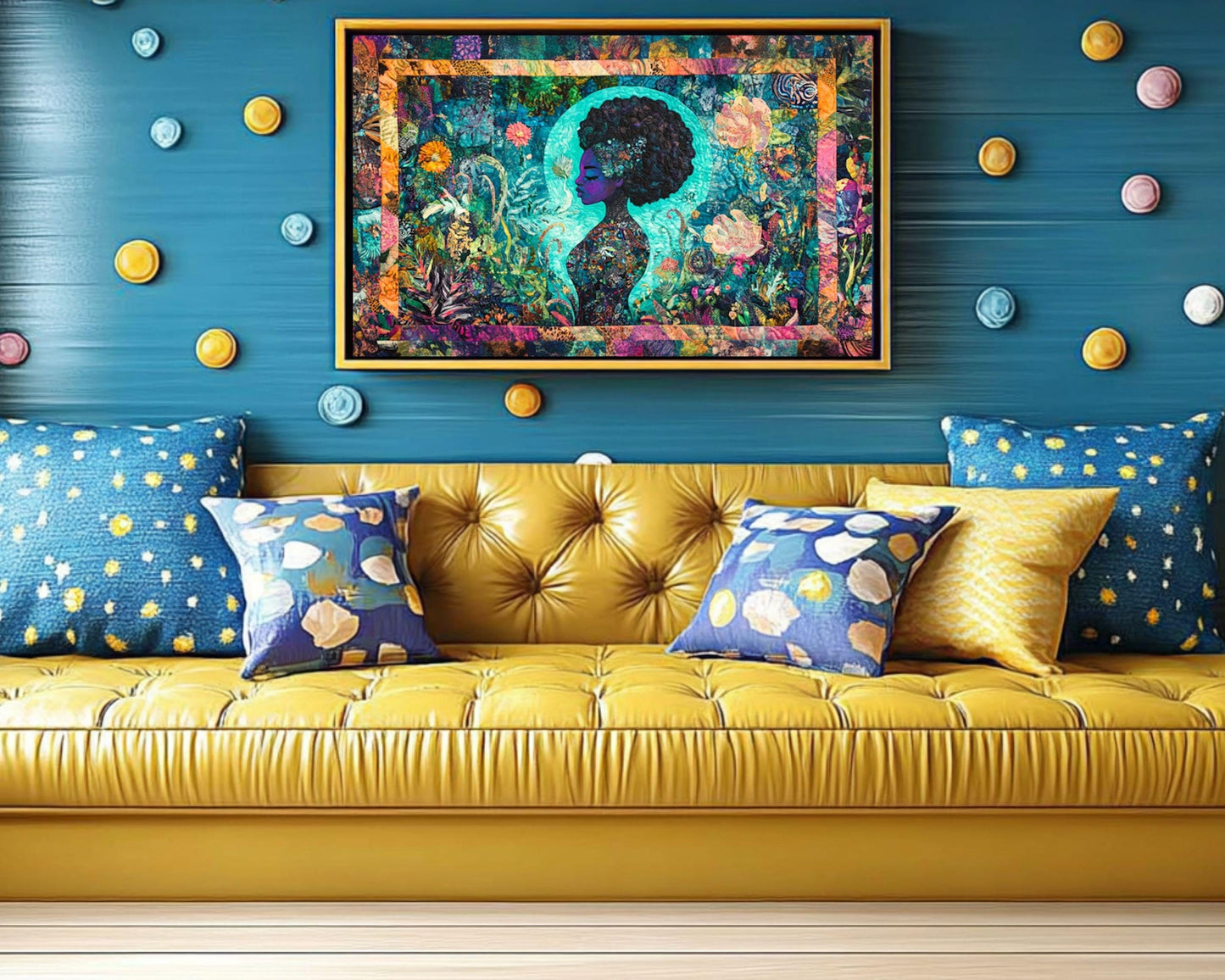 Vibrant Black Art African American Wall Art Floral Canvas