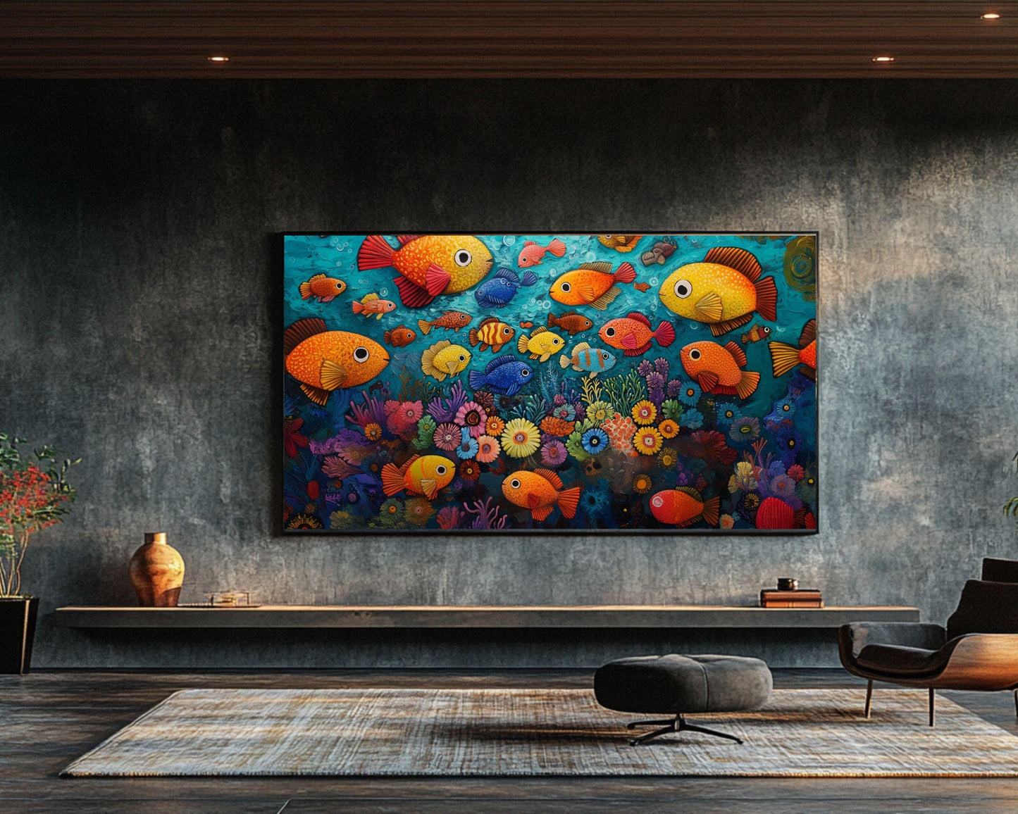 Tropical Fish African American Wall Art Canvas Print