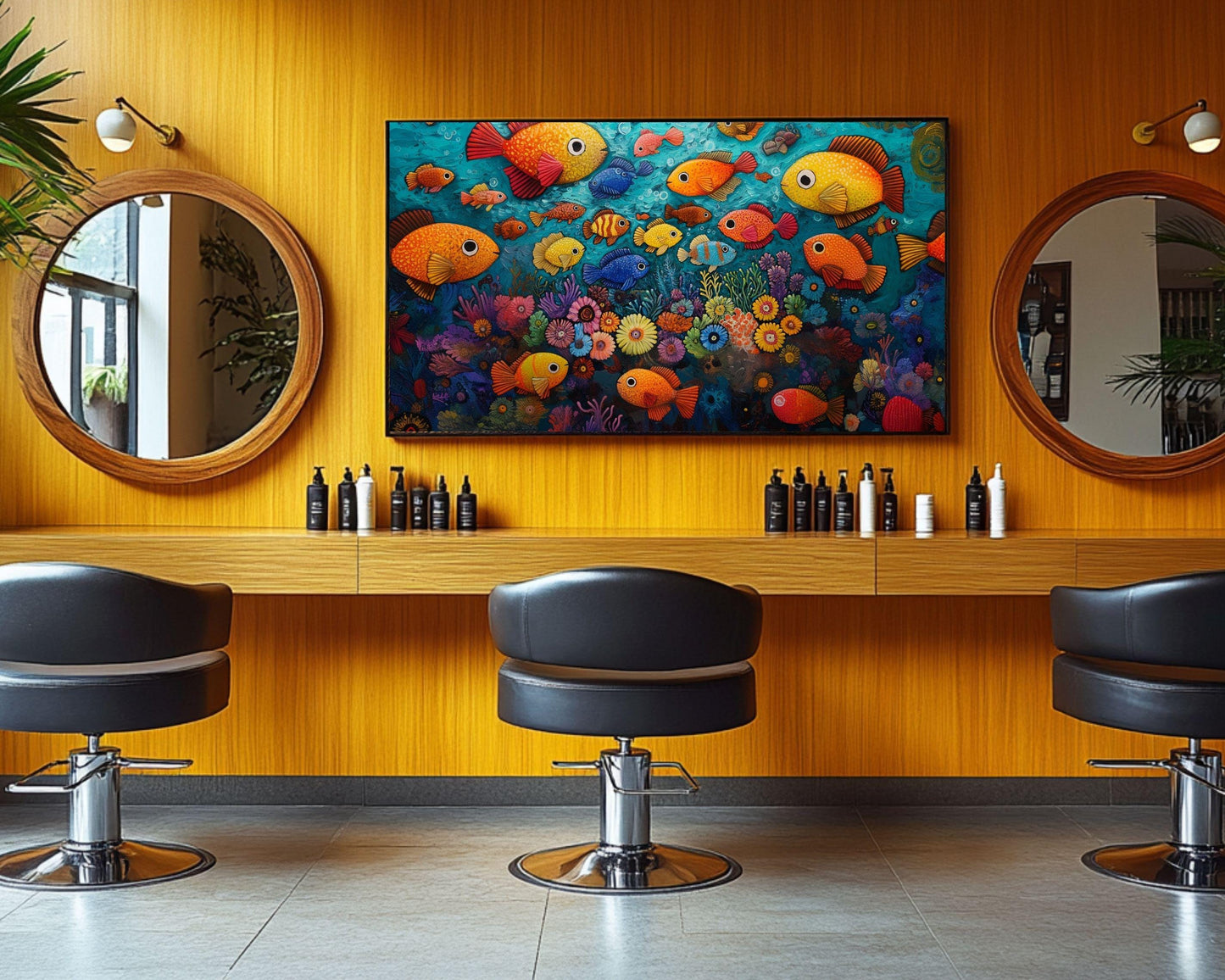 Tropical Fish African American Wall Art Canvas Print