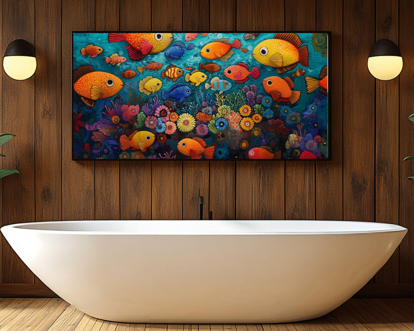 Tropical Fish African American Wall Art Canvas Print