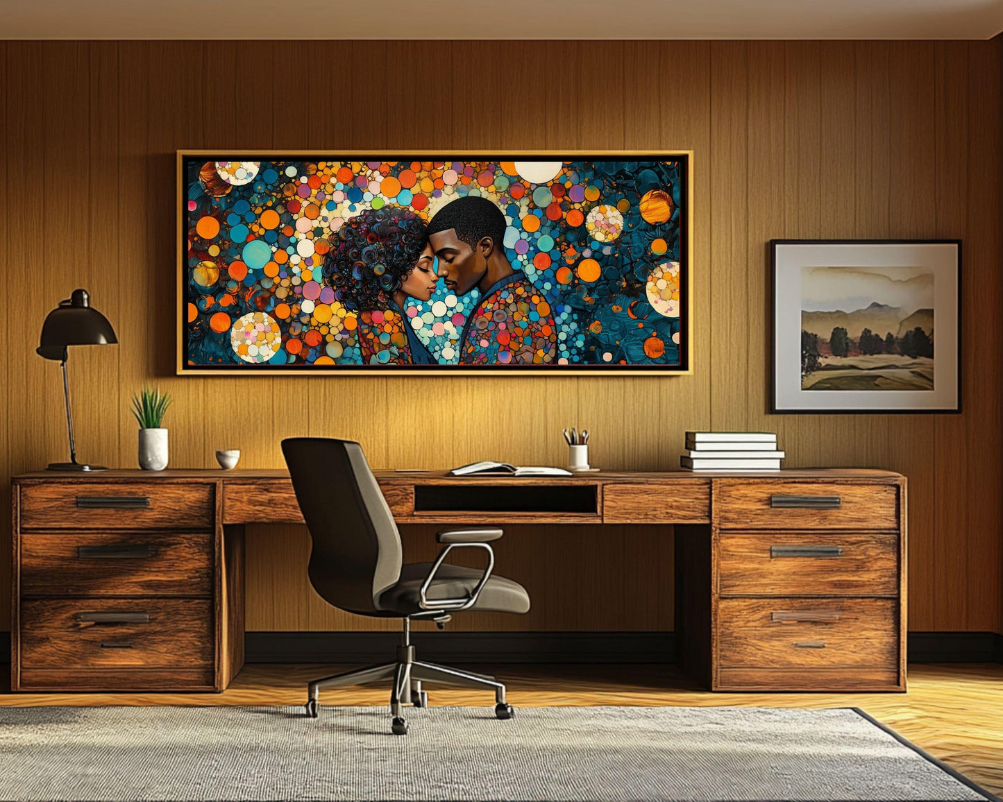 Abstract Love Black Couple African American Wall Art