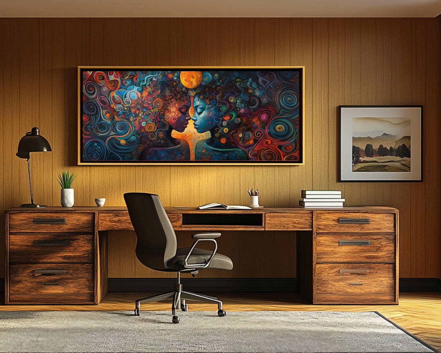 Abstract Black Love Art African American Canvas Print