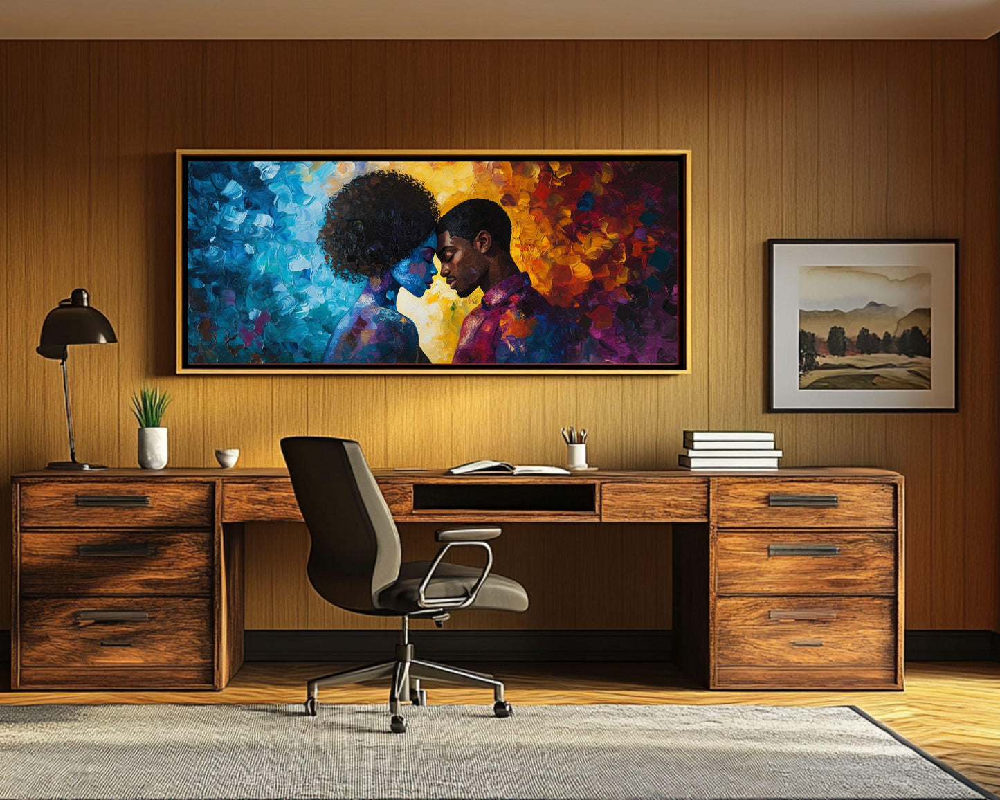 Romantic Black Couple African American Wall Art Canvas Print