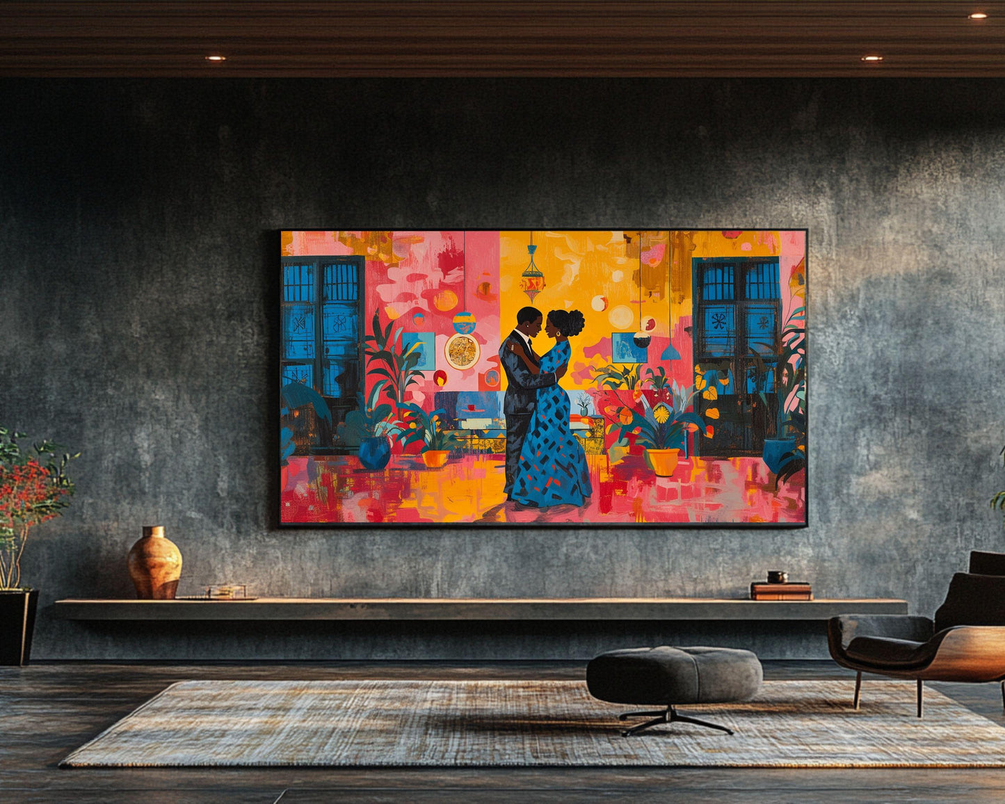 Dancing Black Love Art African American Canvas Print