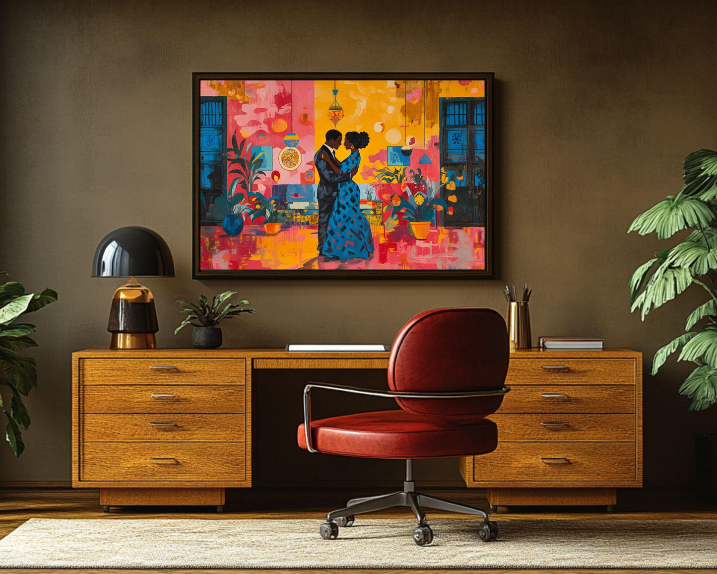 Dancing Black Love Art African American Canvas Print