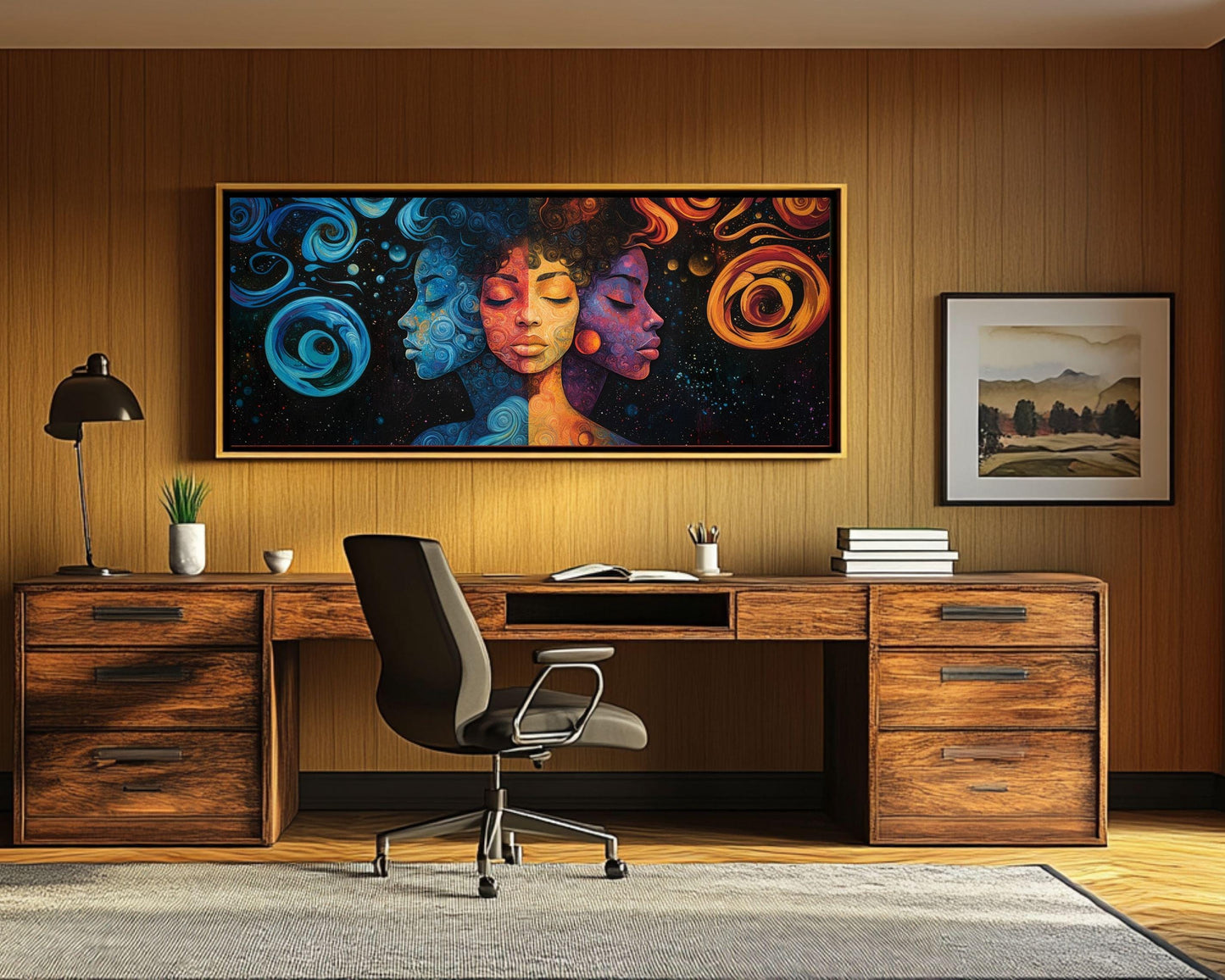 Cosmic Unity Black Art African American Wall Art Canvas