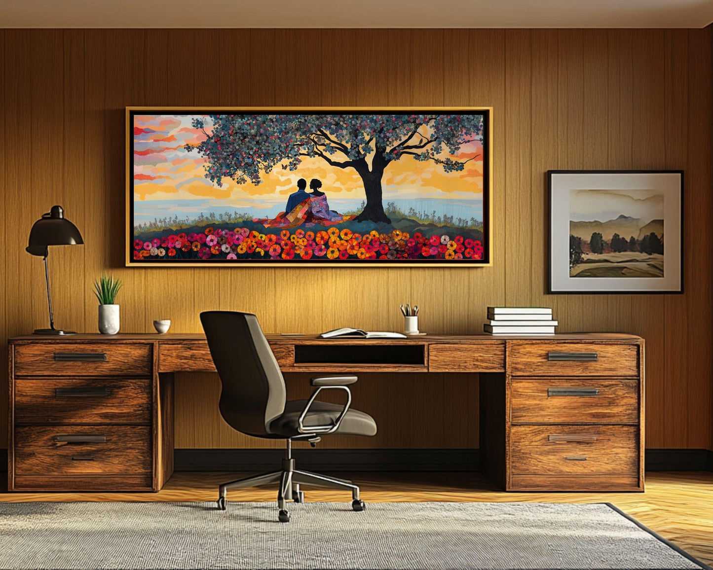 Romantic Sunset Black Art African American Wall Art Canvas