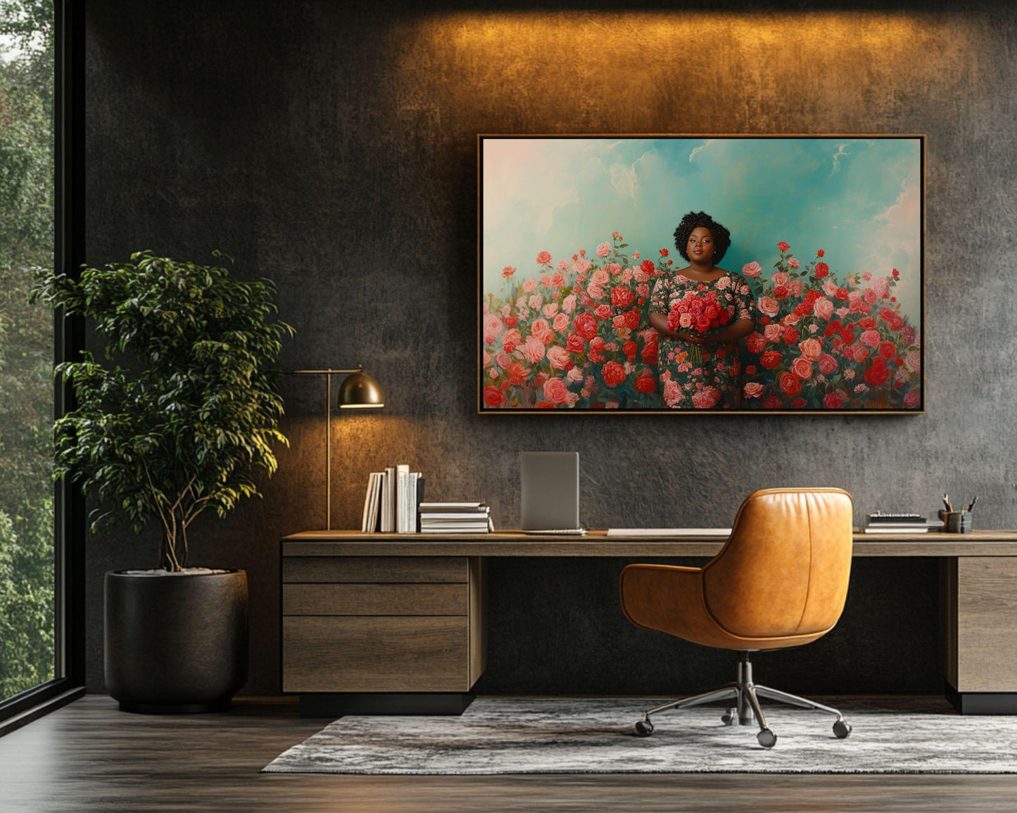 Poised Black Woman African American Wall Art Canvas