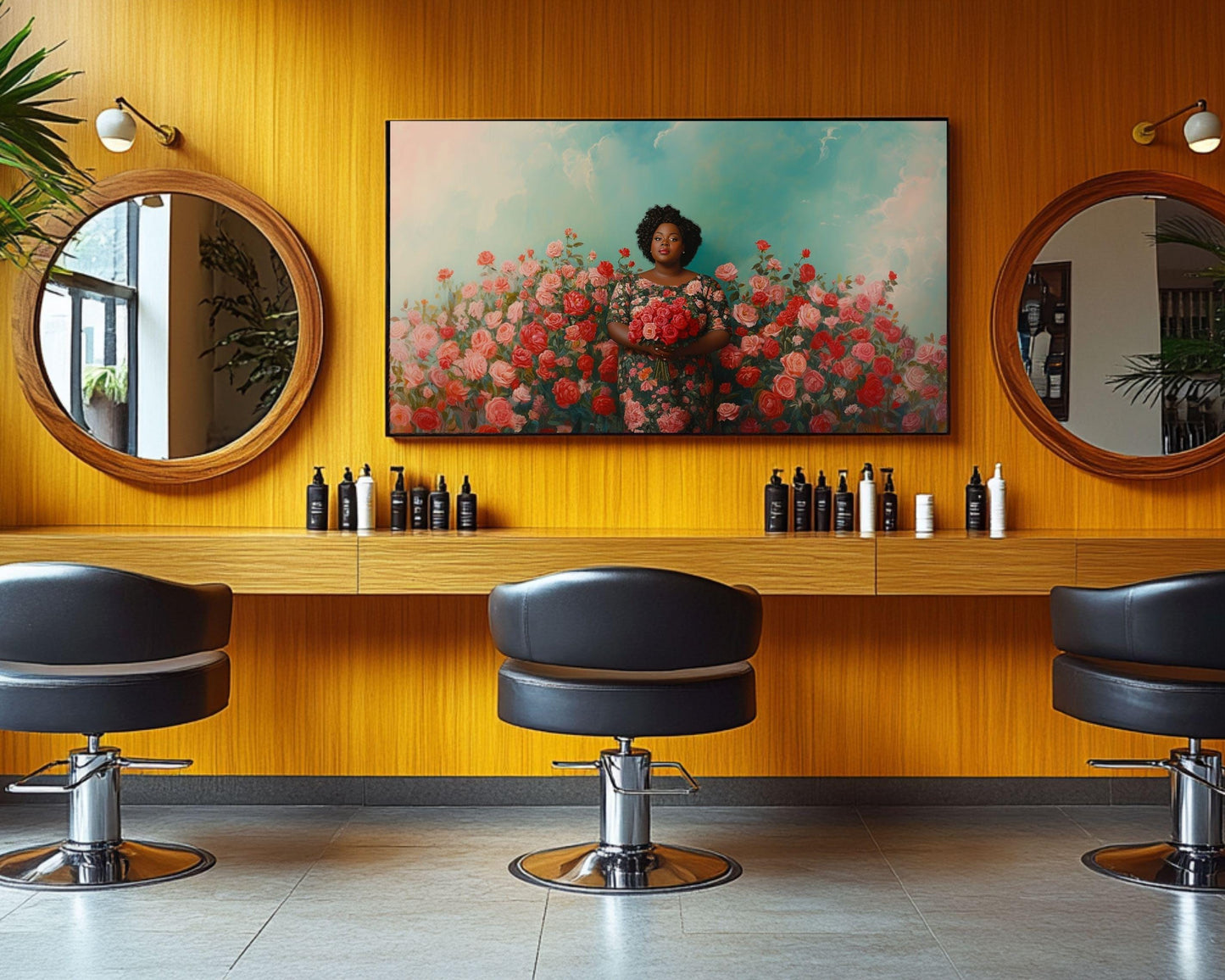 Poised Black Woman African American Wall Art Canvas